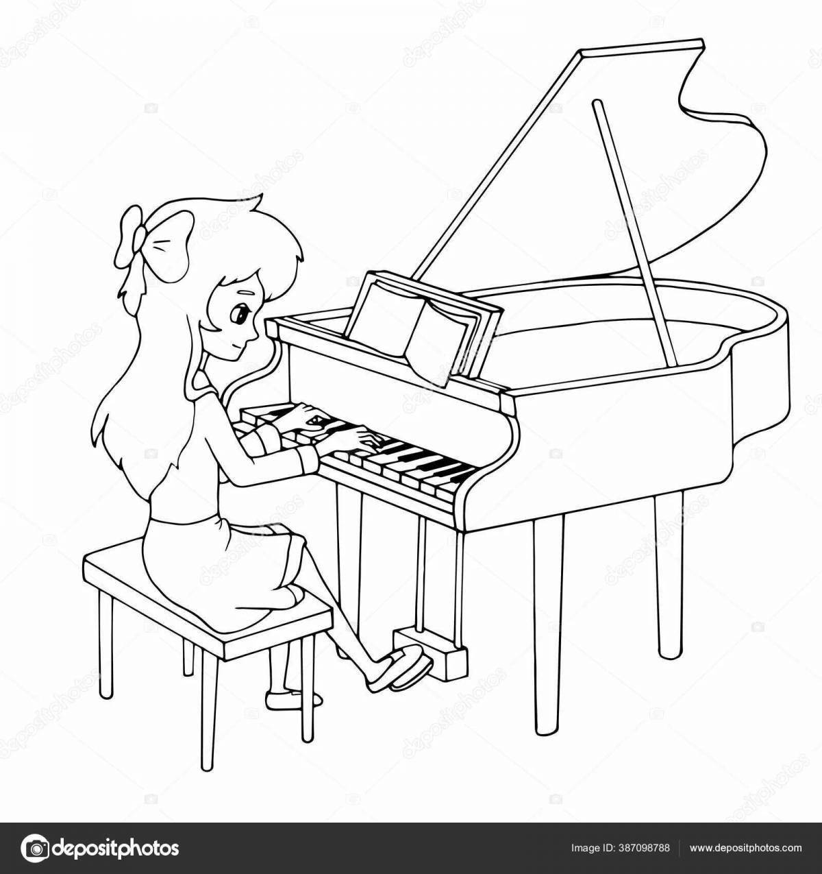 Пианист раскраска для детей