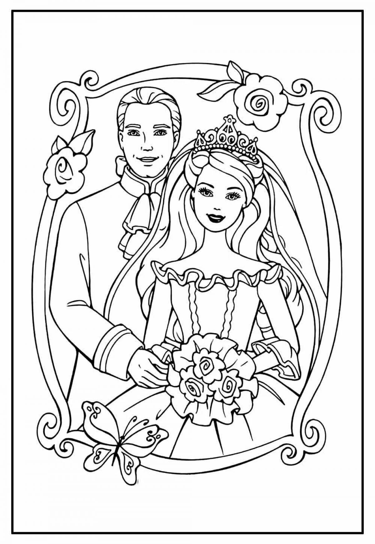 Exquisite wedding coloring book for kids