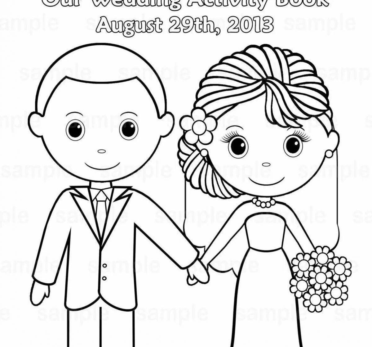 Amazing wedding coloring book for kids