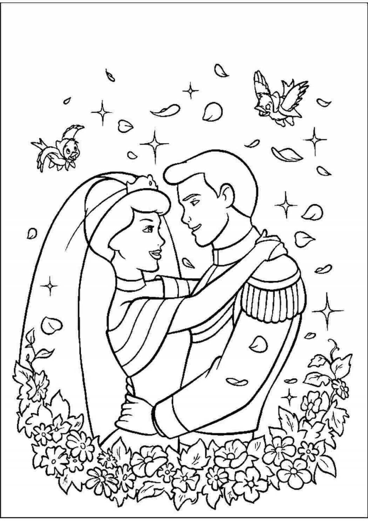 Elegant wedding coloring book for kids