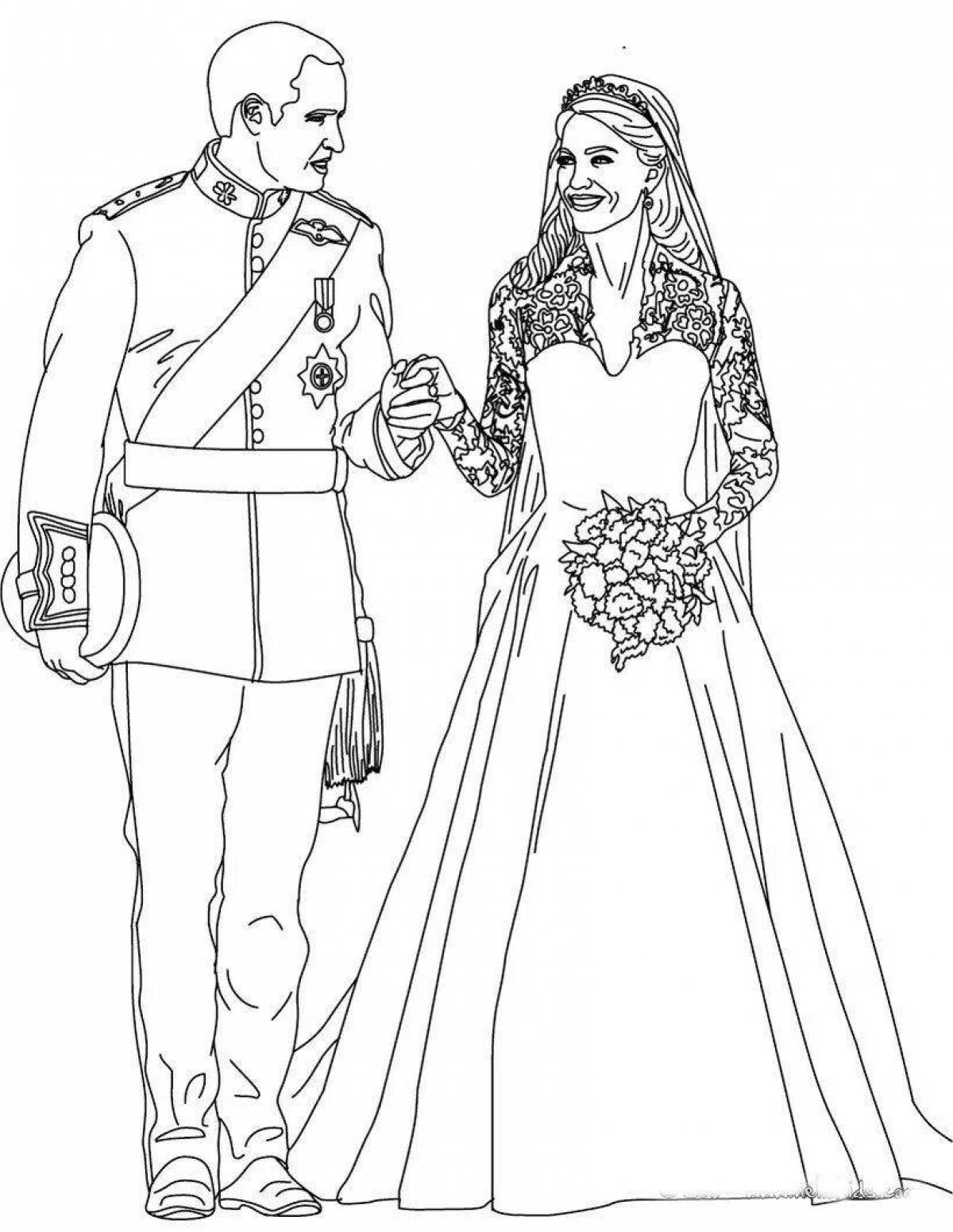 Ornate wedding coloring book for kids