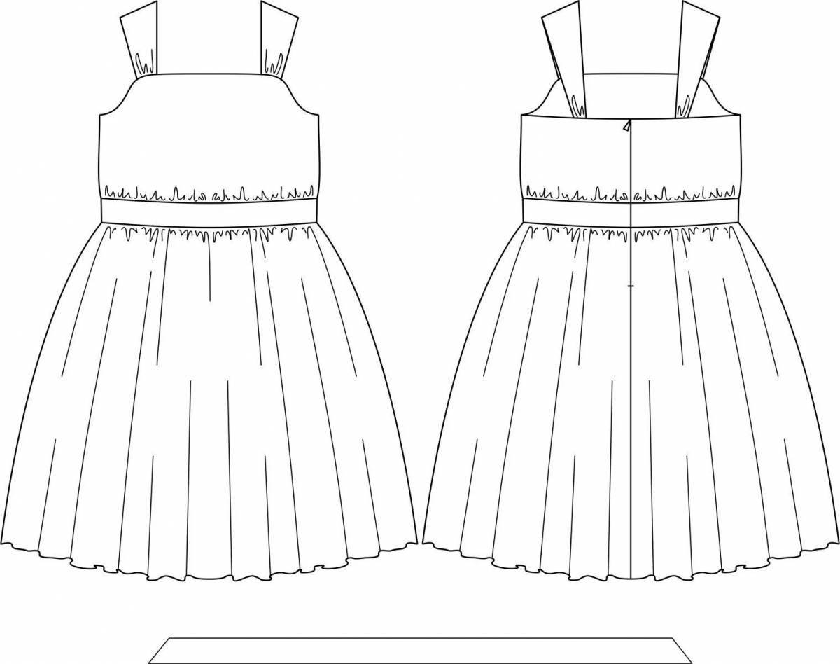 Coloring book cheerful sundress for children