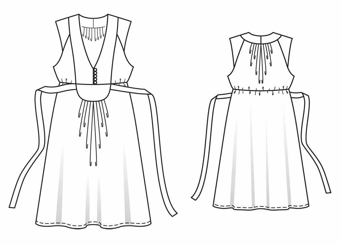 Adorable sundress coloring page for children