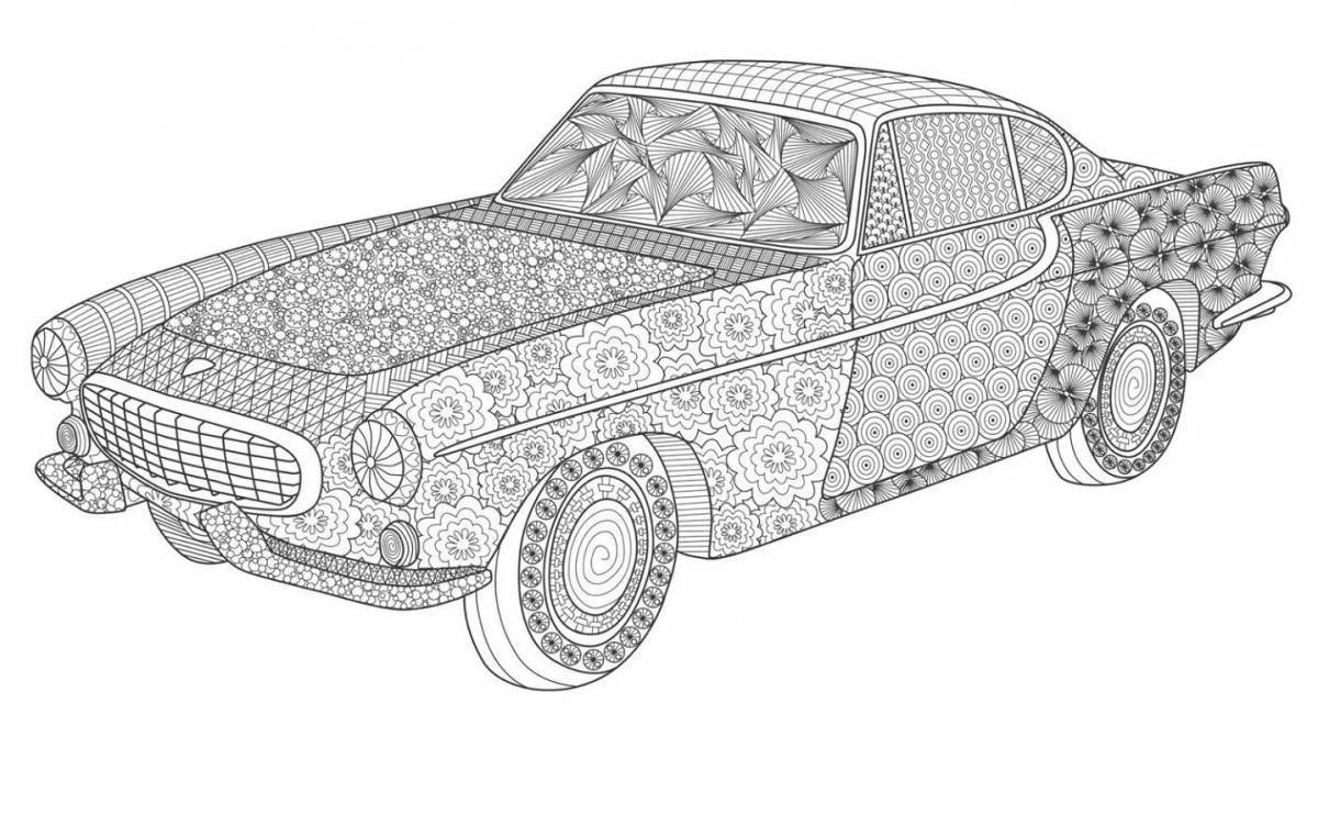 Coloring page stylish cars for adults