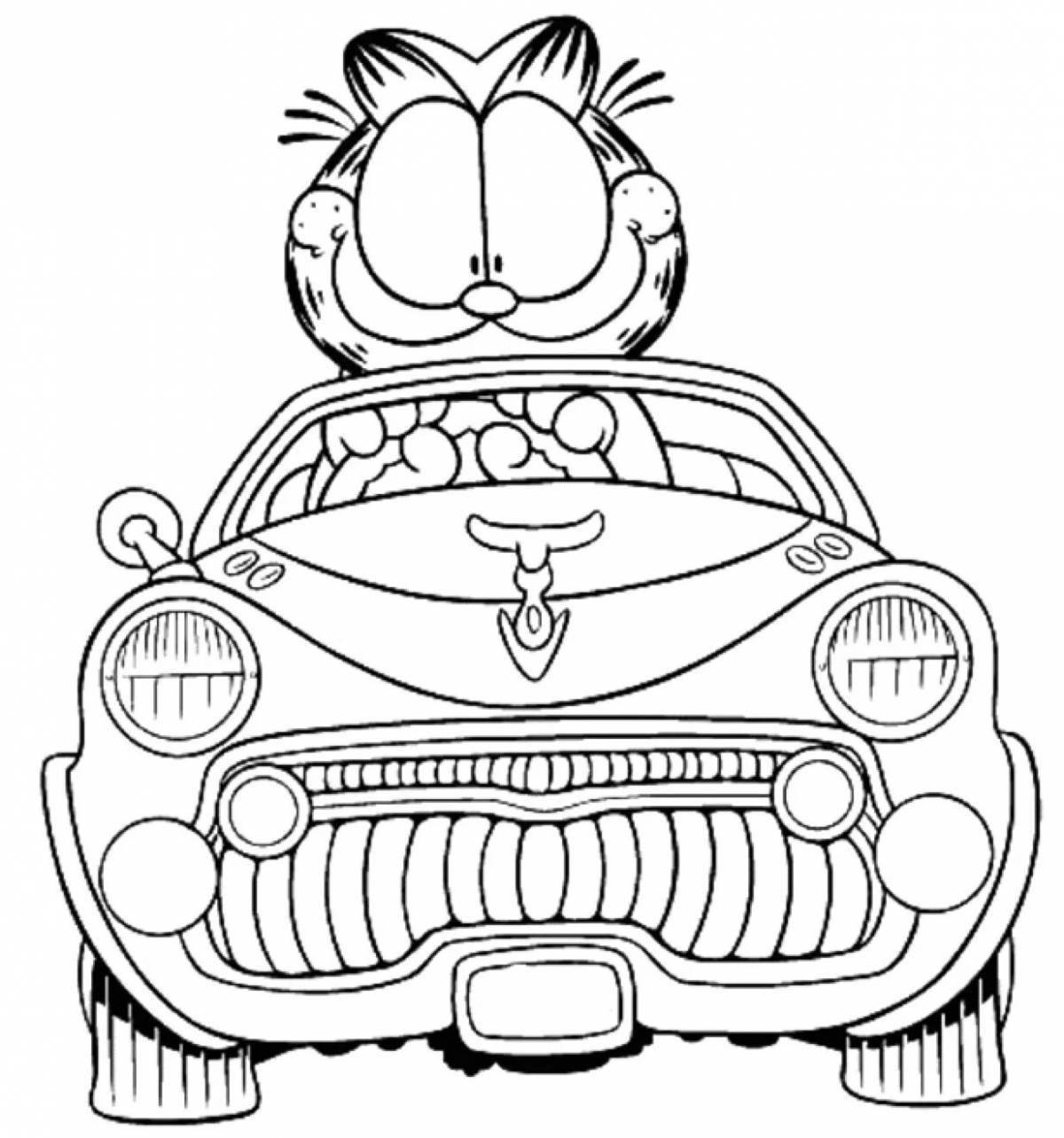 Coloring pages funny cars for adults