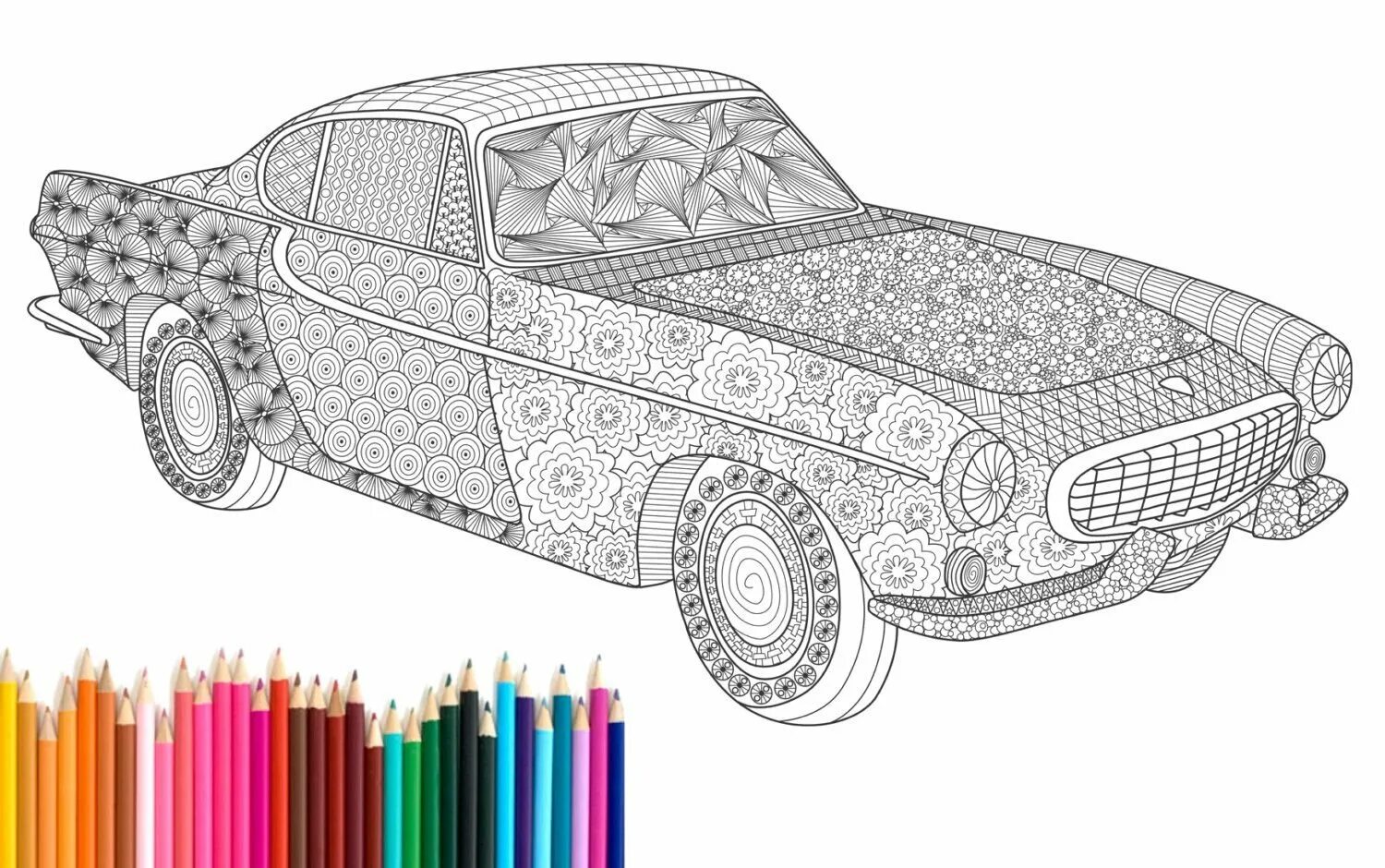 Coloring cars for adults