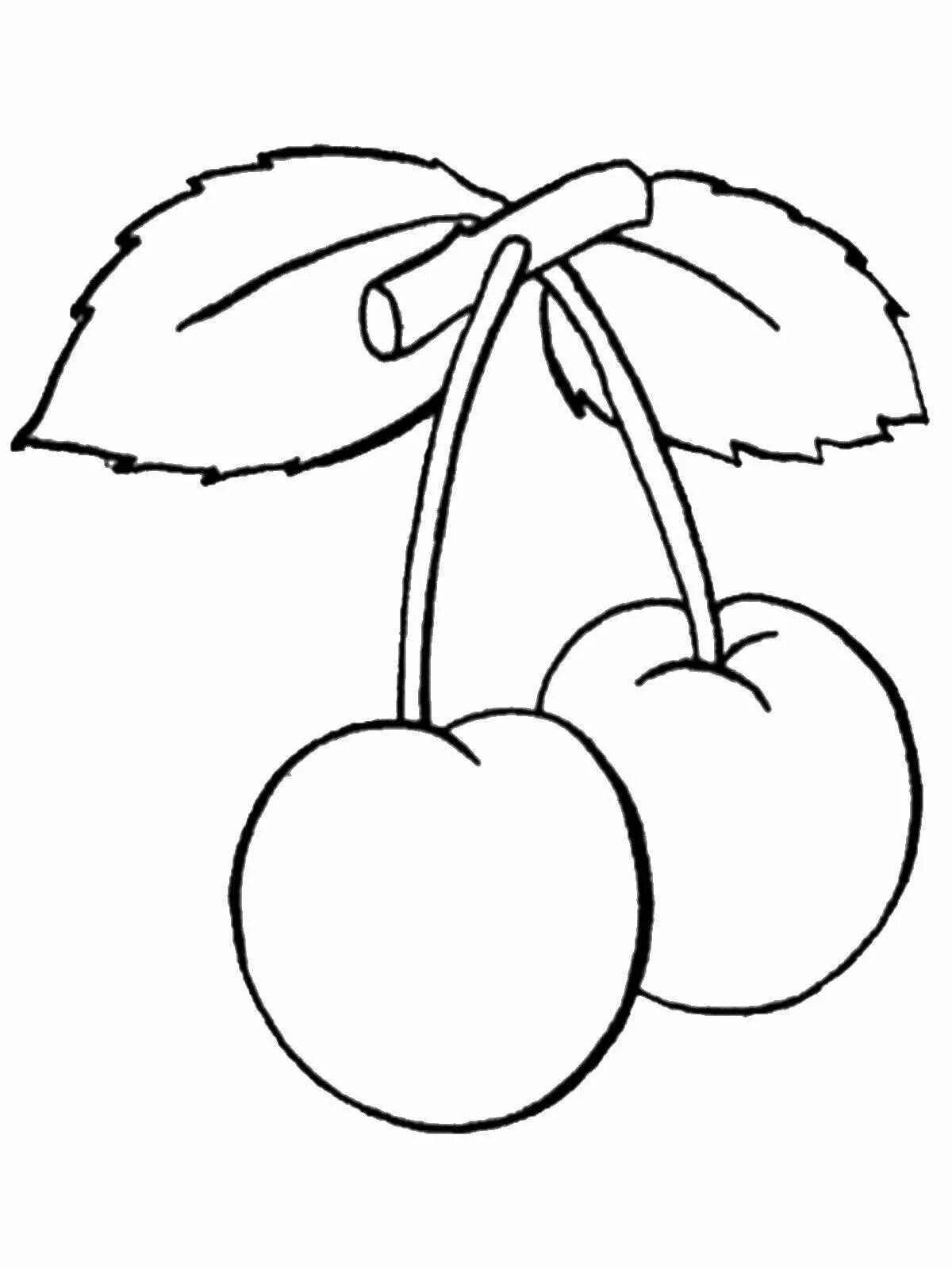 Creative cherry coloring book for kids