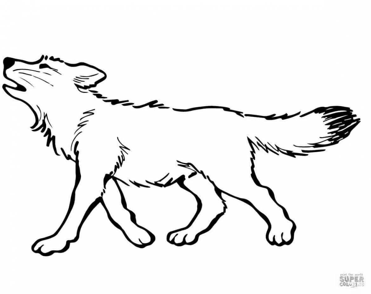Majestic wolf cub coloring page
