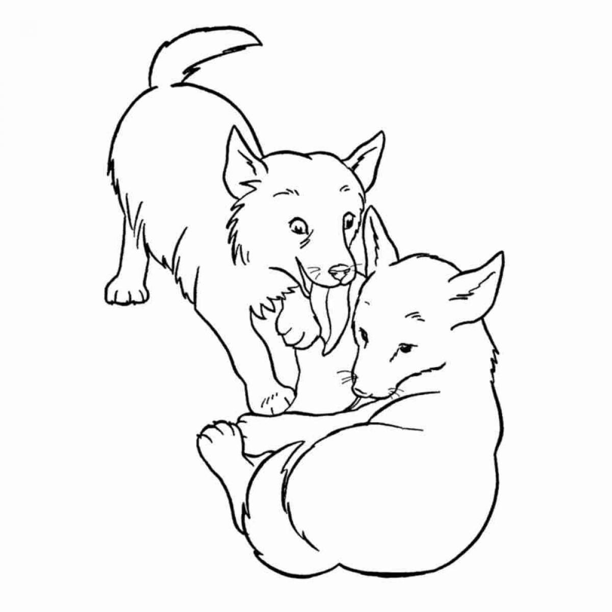 Adorable wolf coloring book