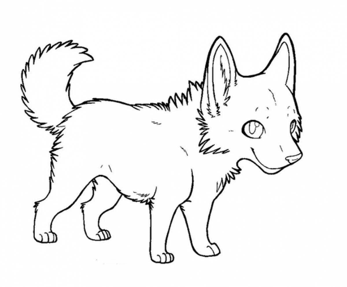 Naughty wolf coloring page