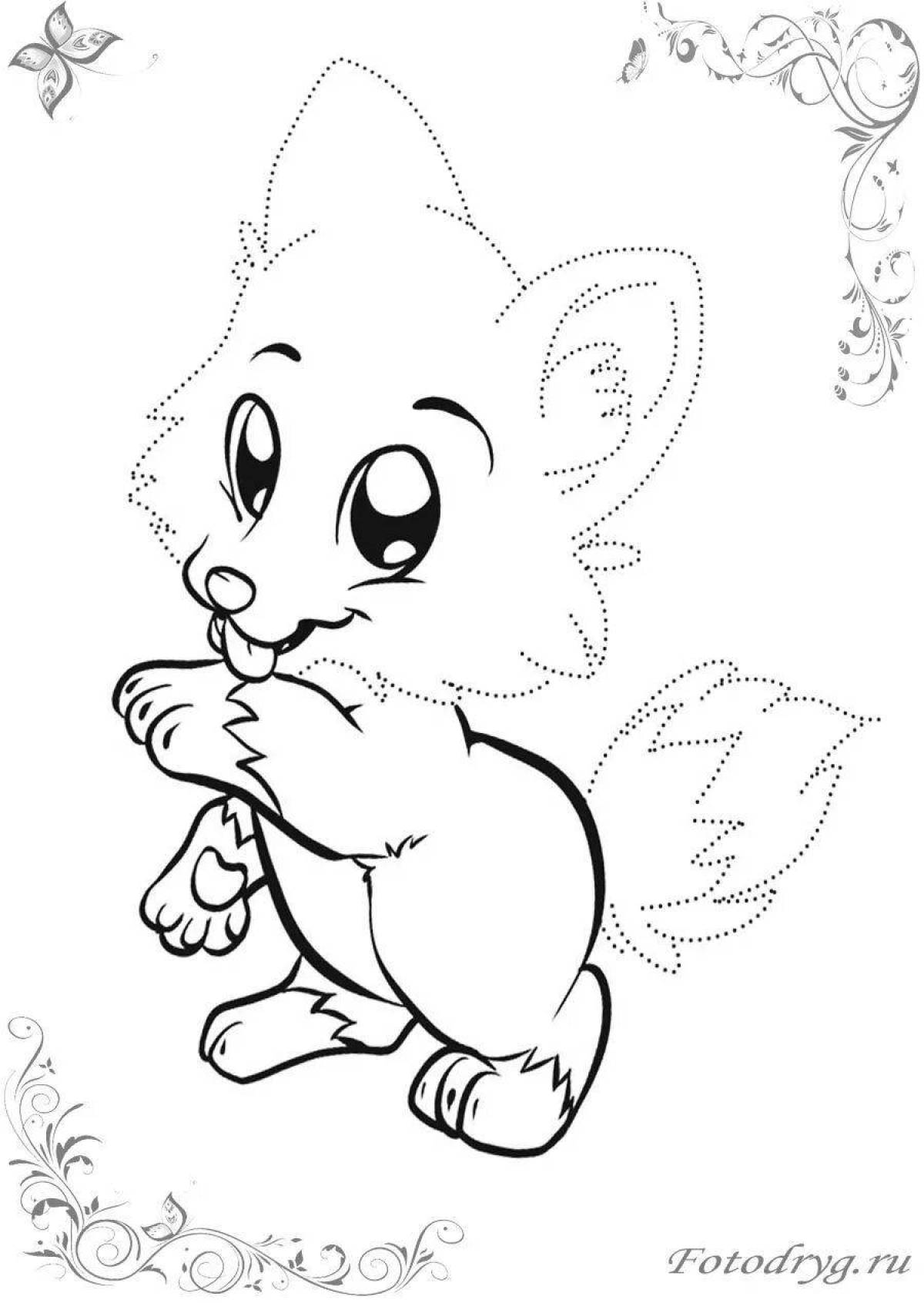 Coloring page dazzling wolf cub