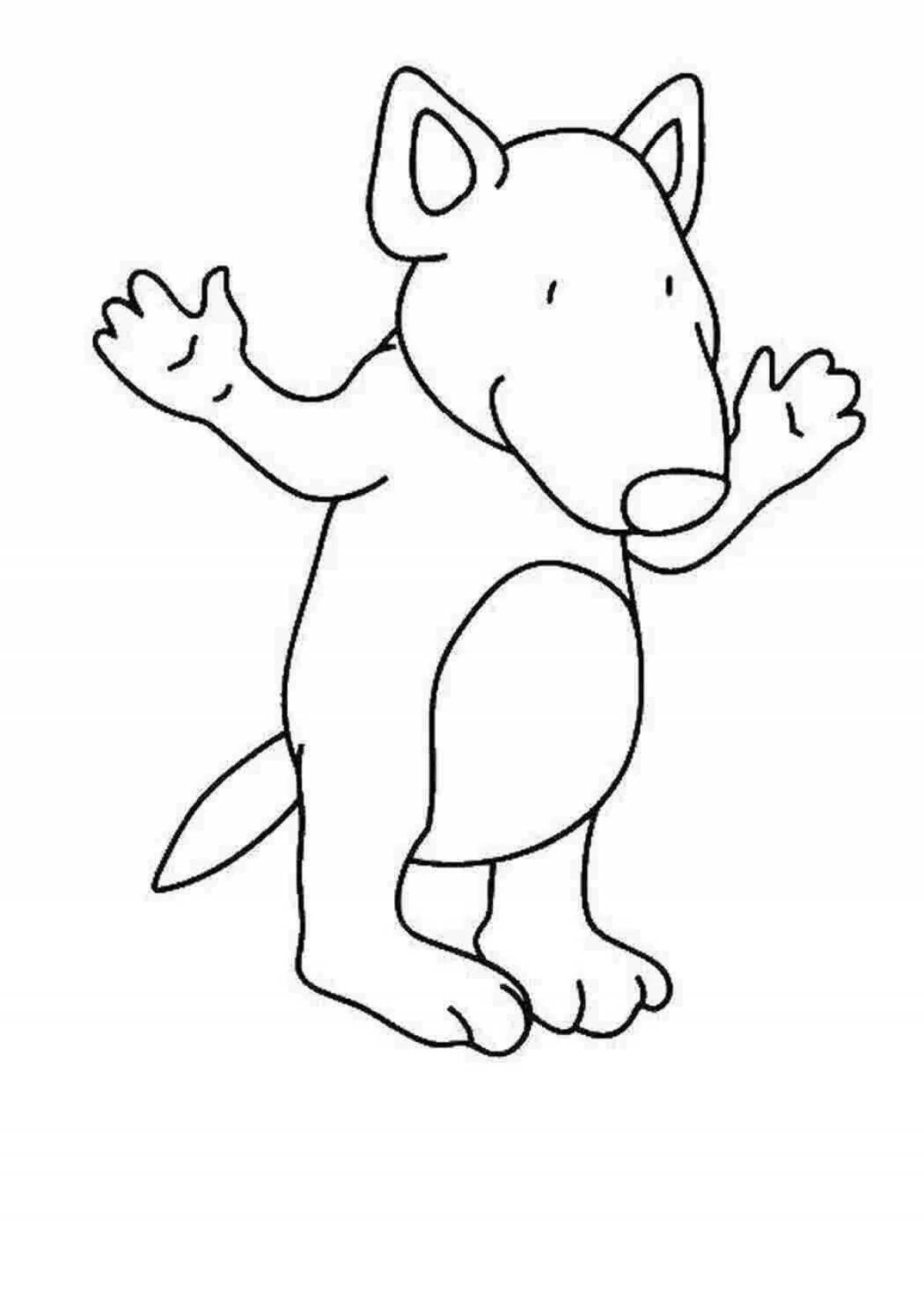Exquisite wolf cub coloring page