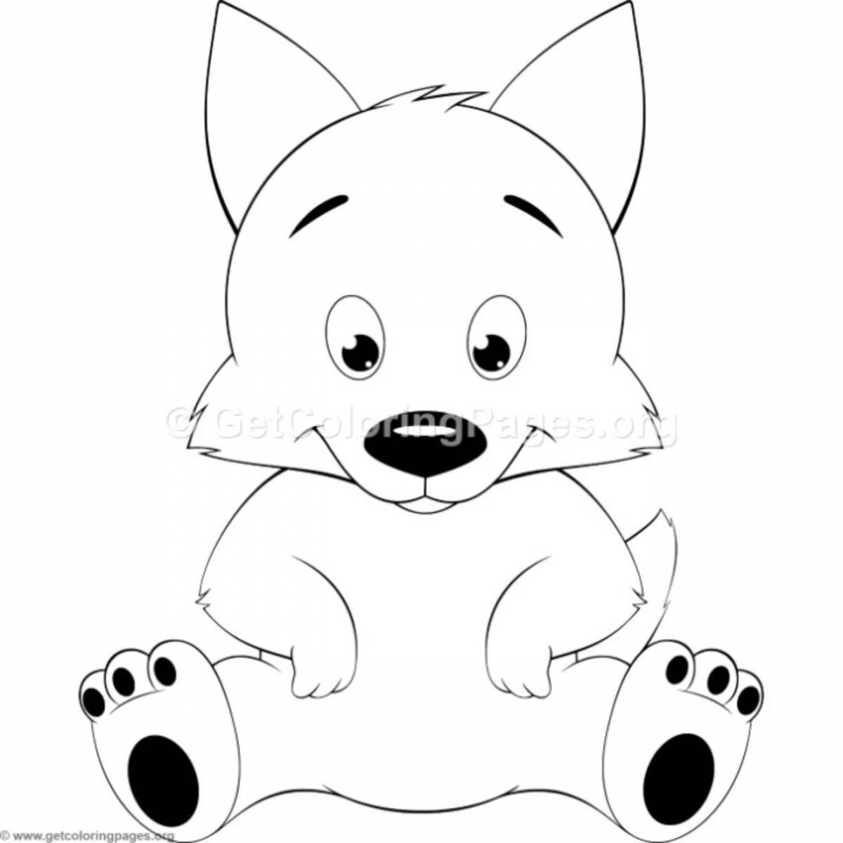 Coloring fairy wolf cub