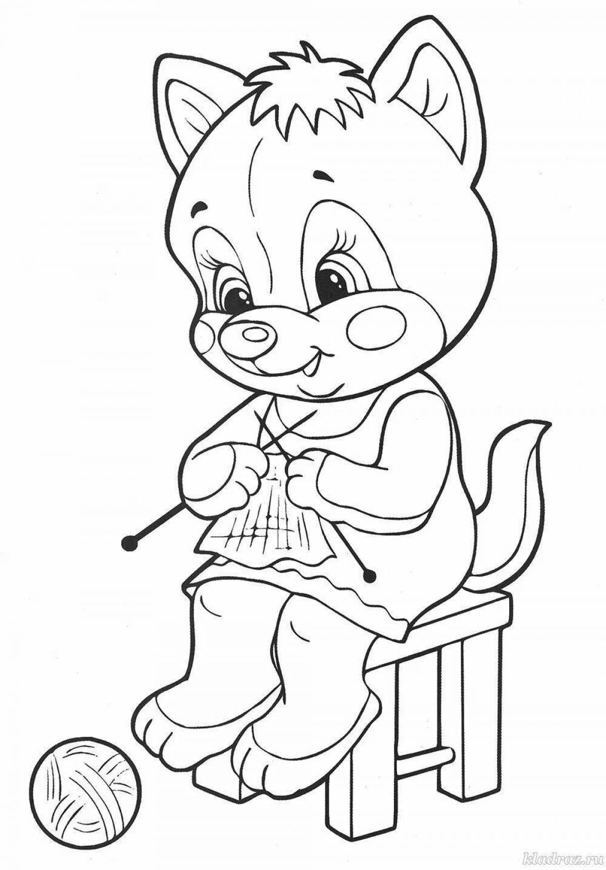 Coloring page amazing wolf cub