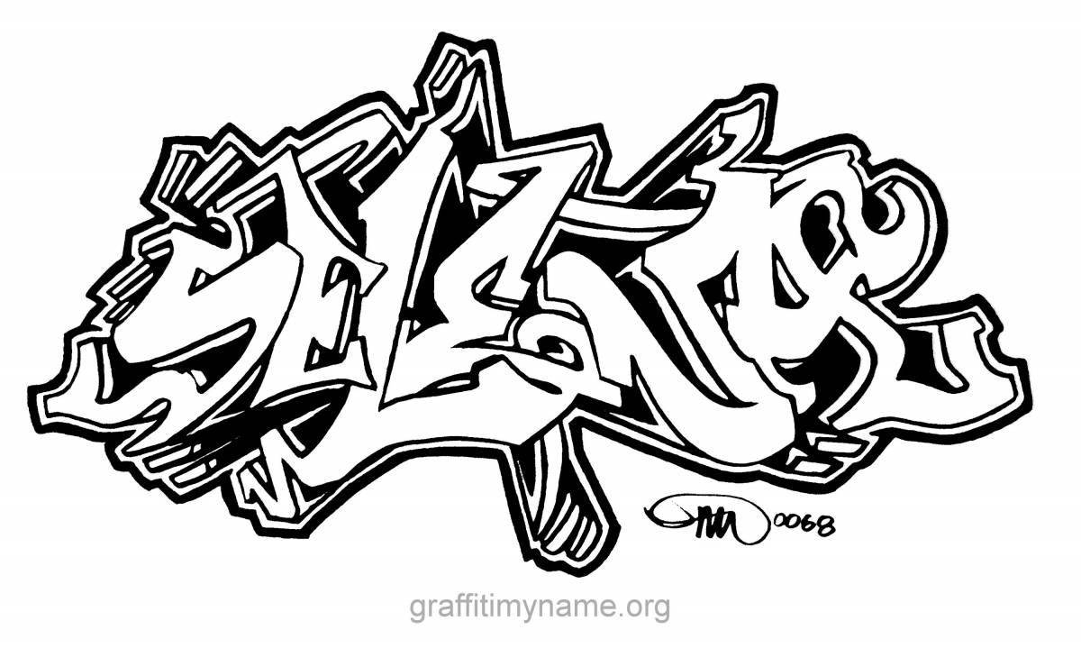 Colorful graffiti coloring for boys