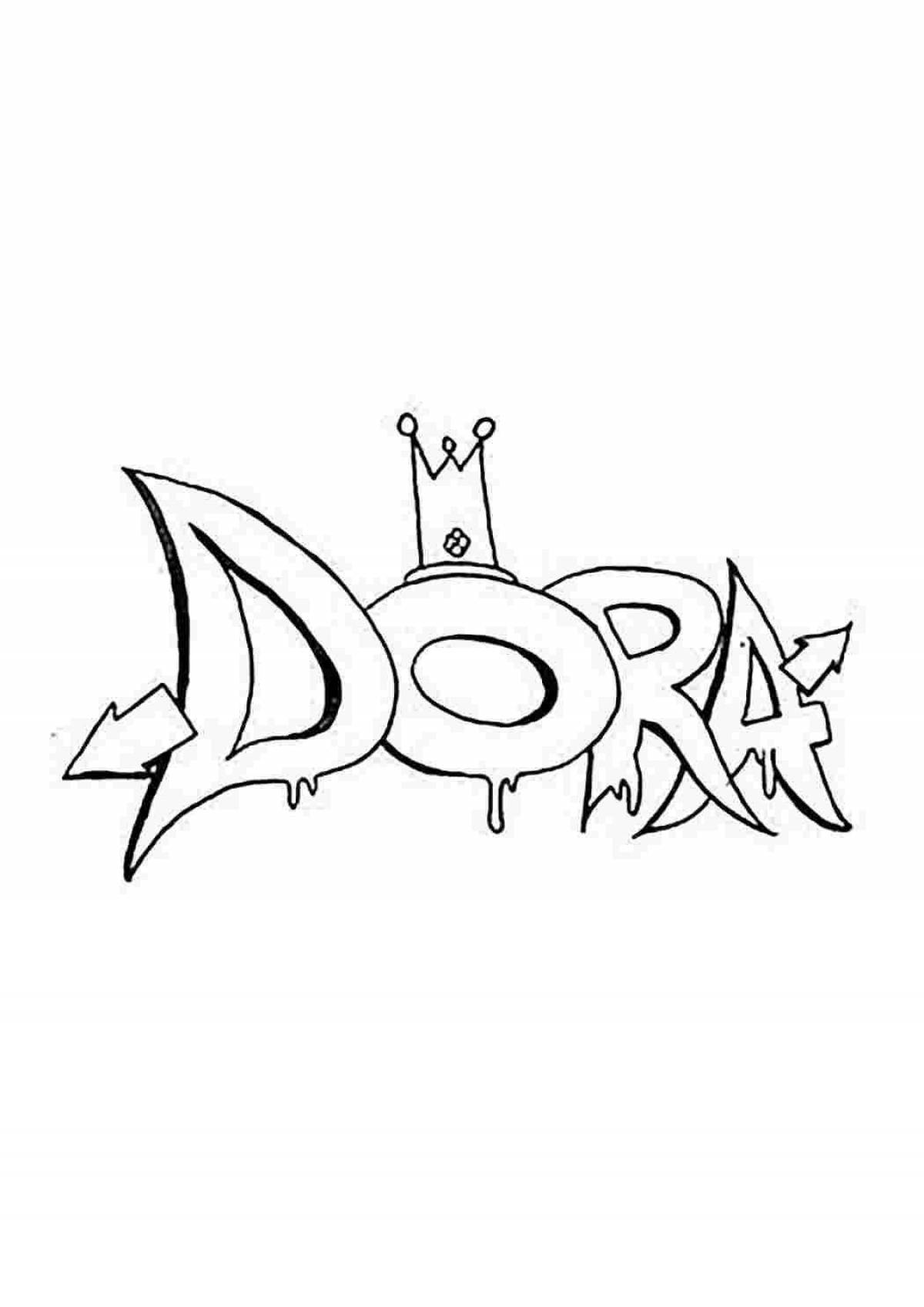 Bold graffiti coloring for boys