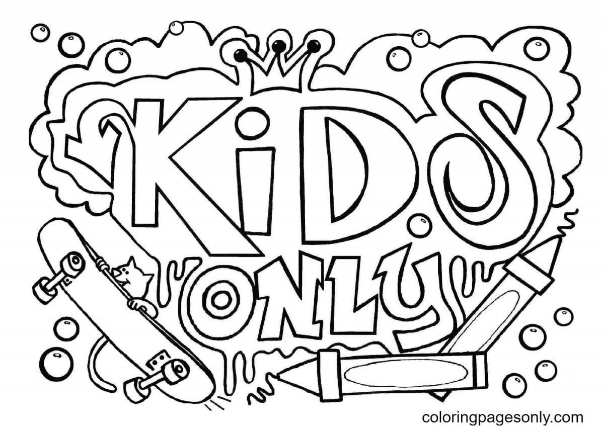 Creative graffiti coloring for boys