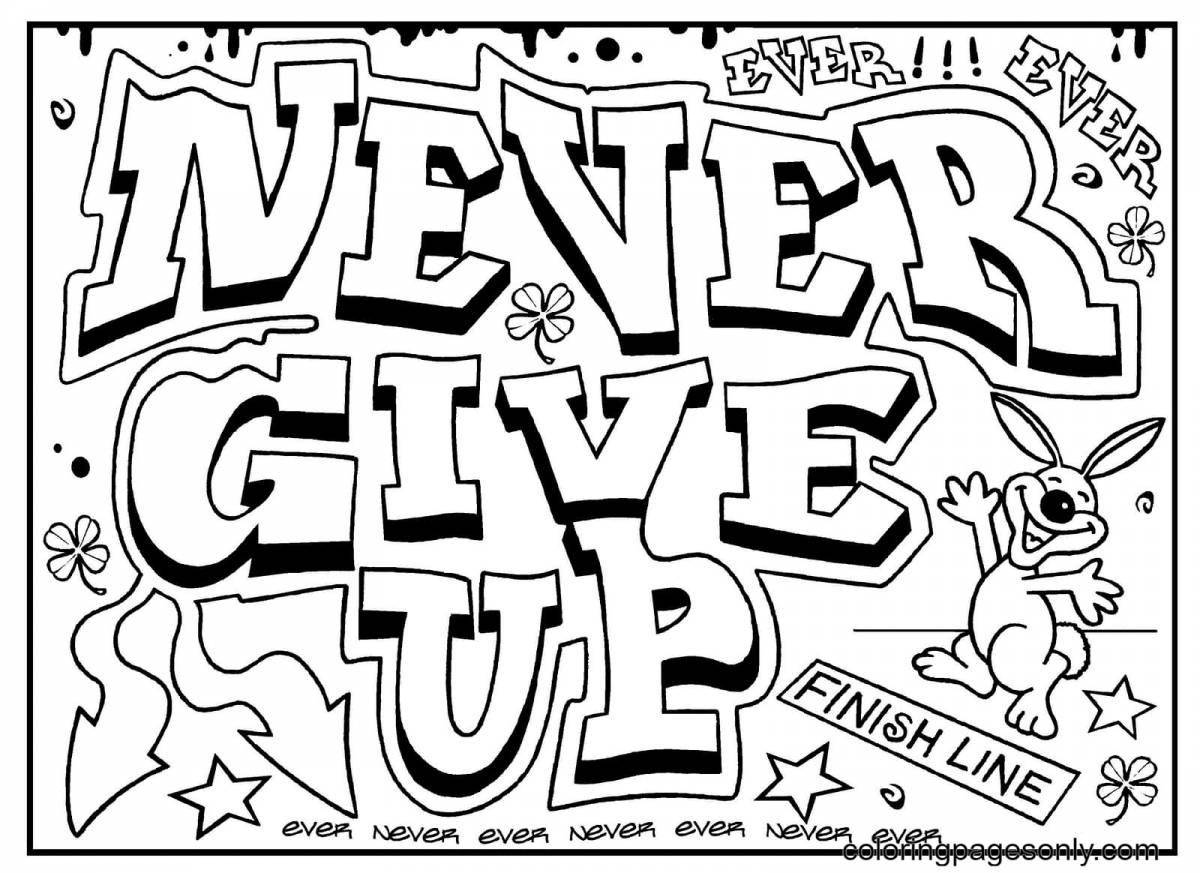 Color-bright graffiti coloring page for boys