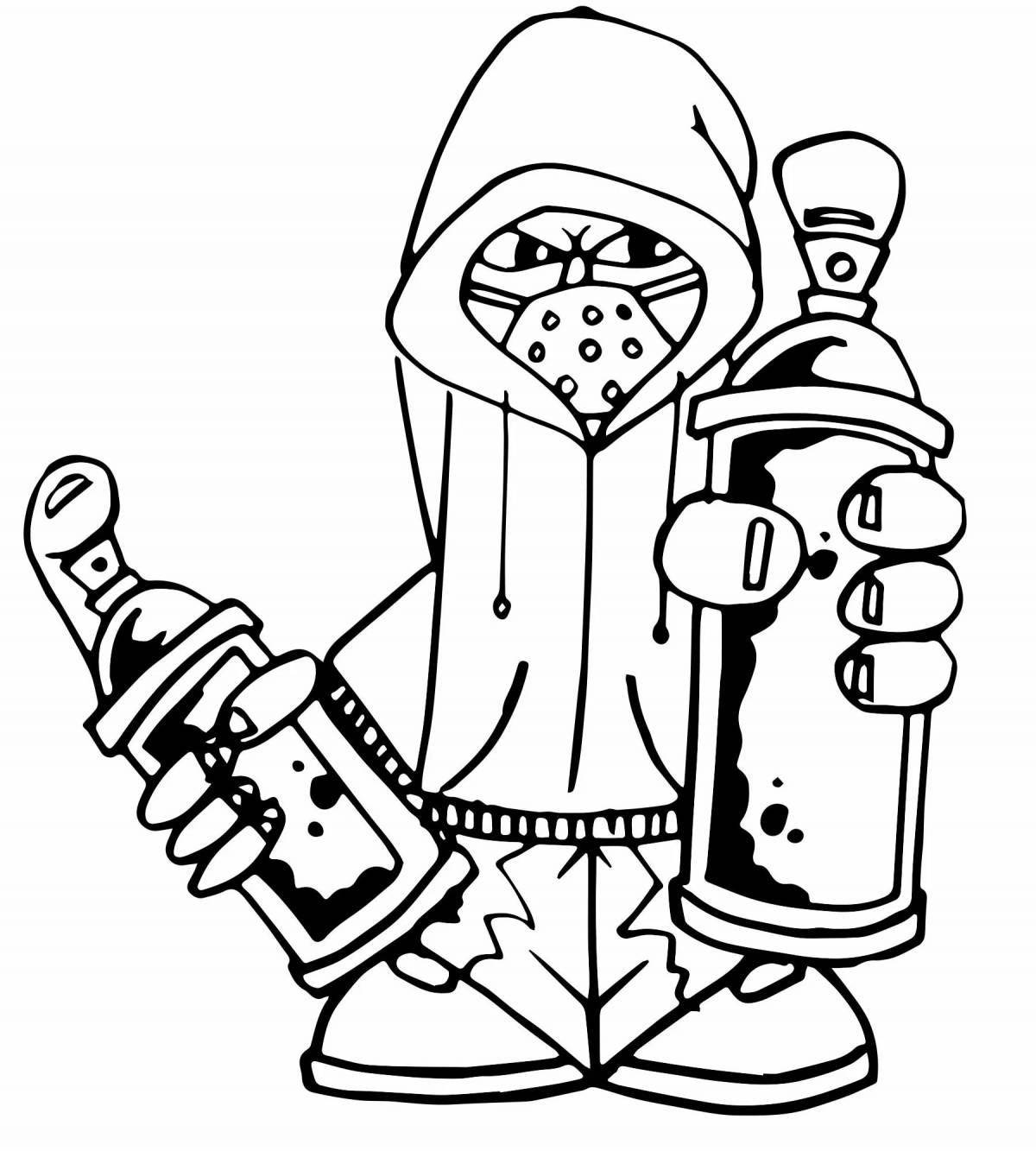 Color-fantastic graffiti coloring page for boys