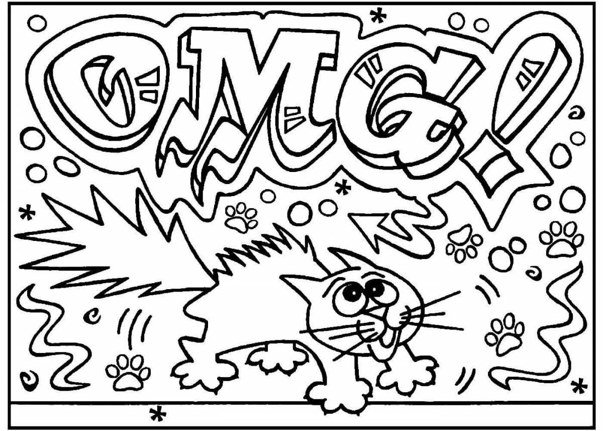 Color-magnificent graffiti coloring page for boys