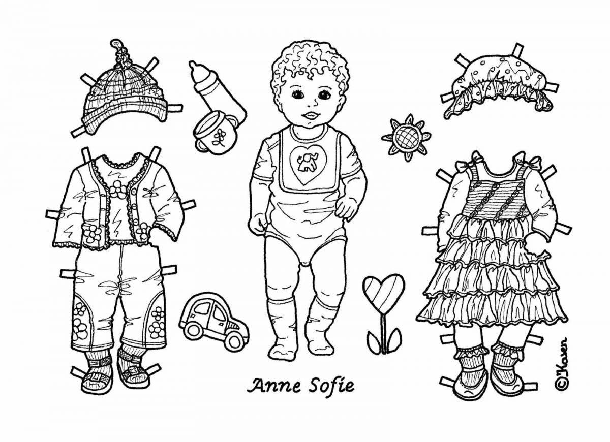 Shine doll dress up coloring book