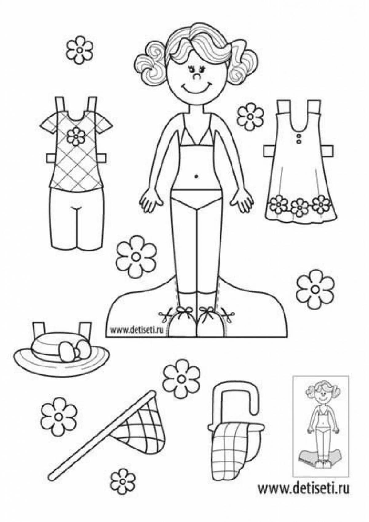Colour-loving coloring dress up the doll