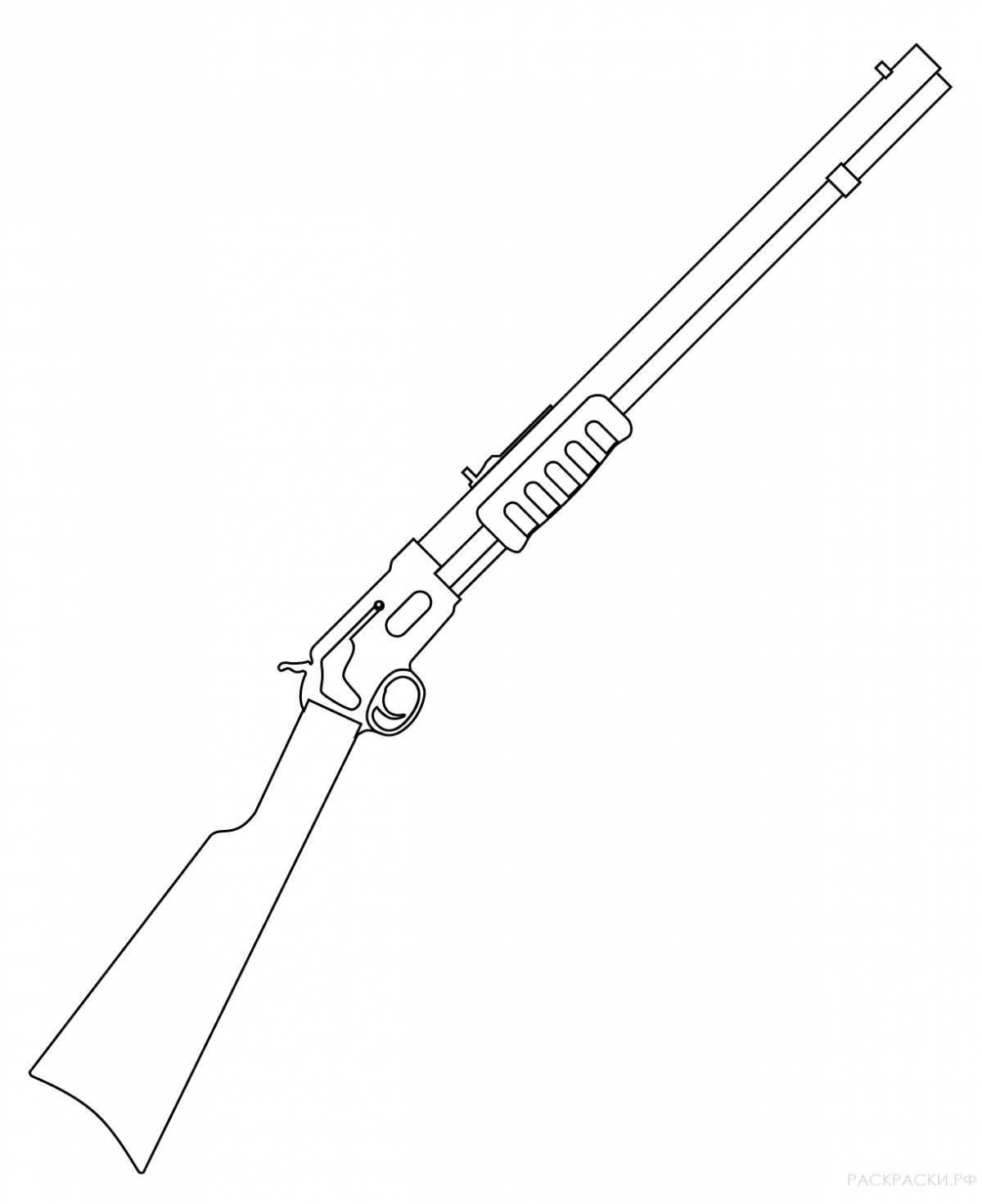 Playful rifle coloring page for kids