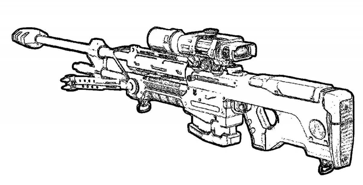 Funny rifle coloring for kids