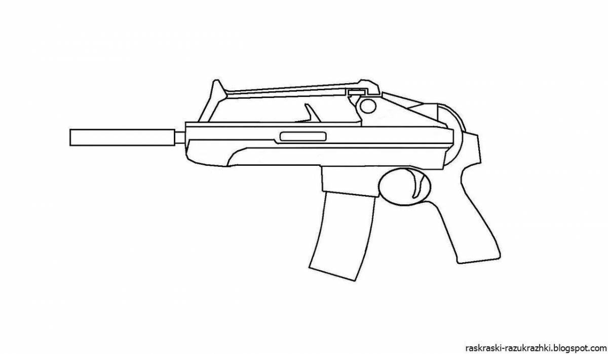 Exciting rifle coloring page for kids