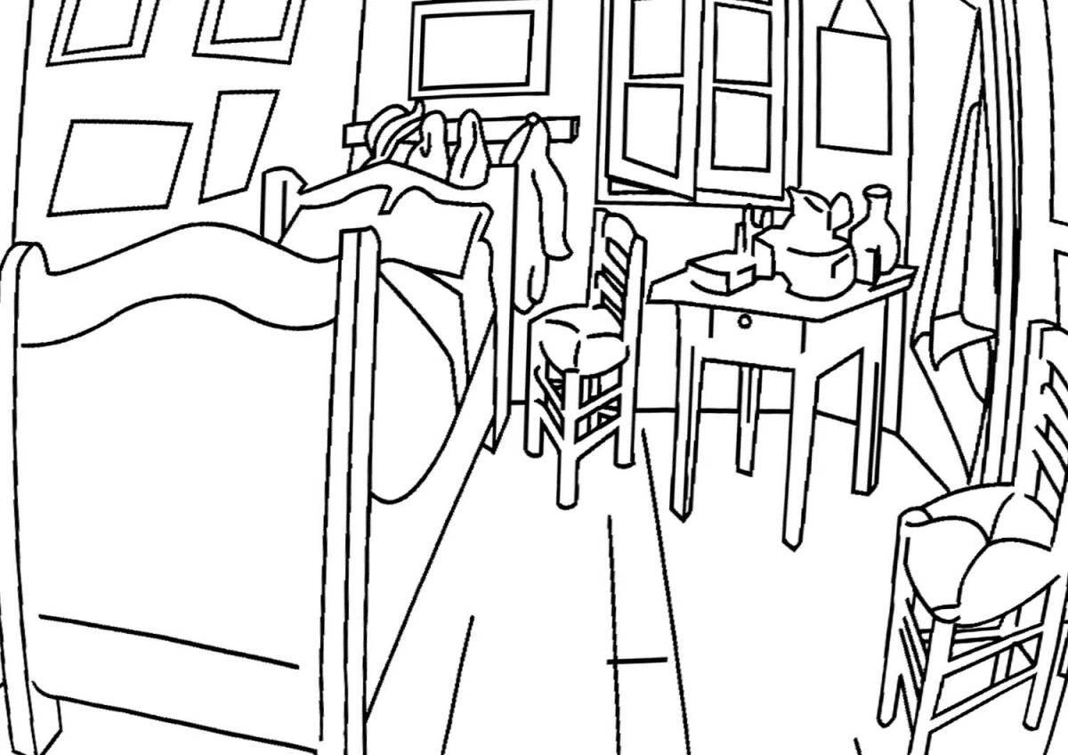 Violent apartment coloring pages for kids