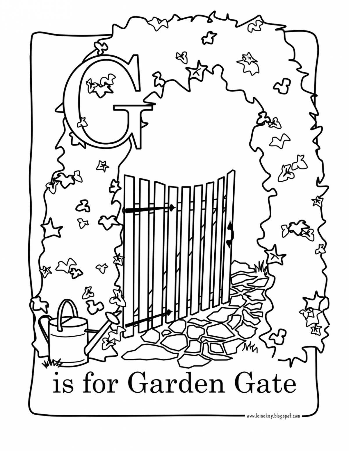 Glowing gate coloring book for kids