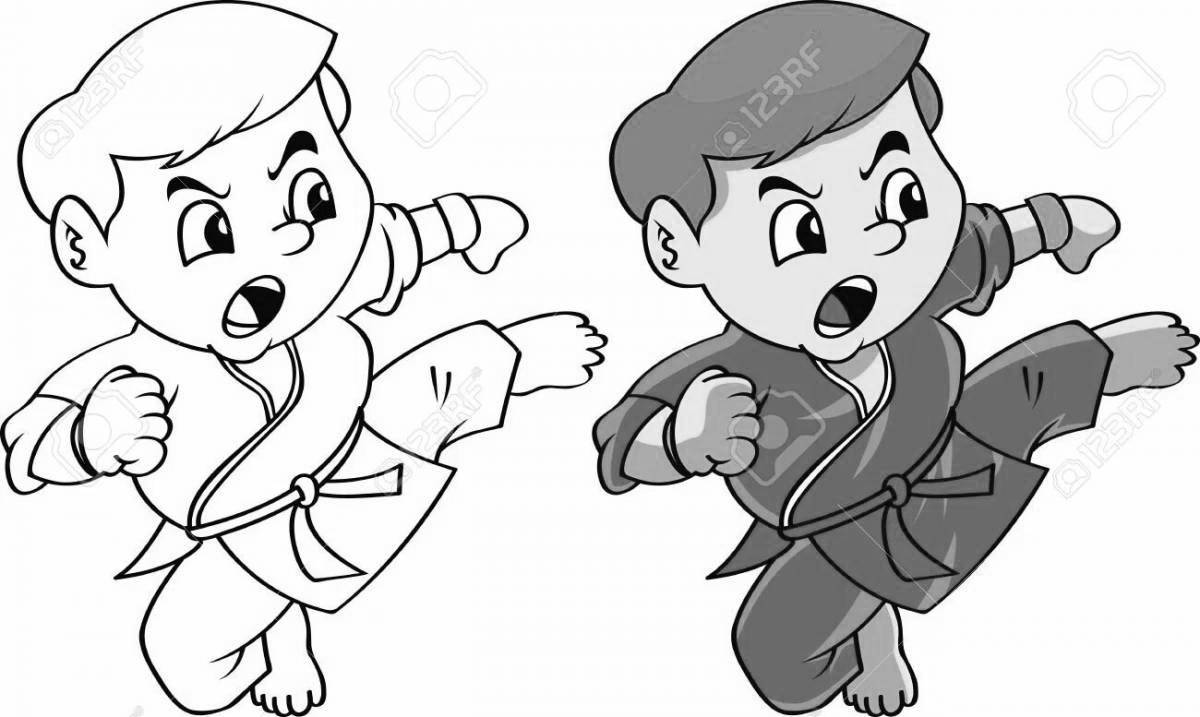 Joyful karate for kids coloring