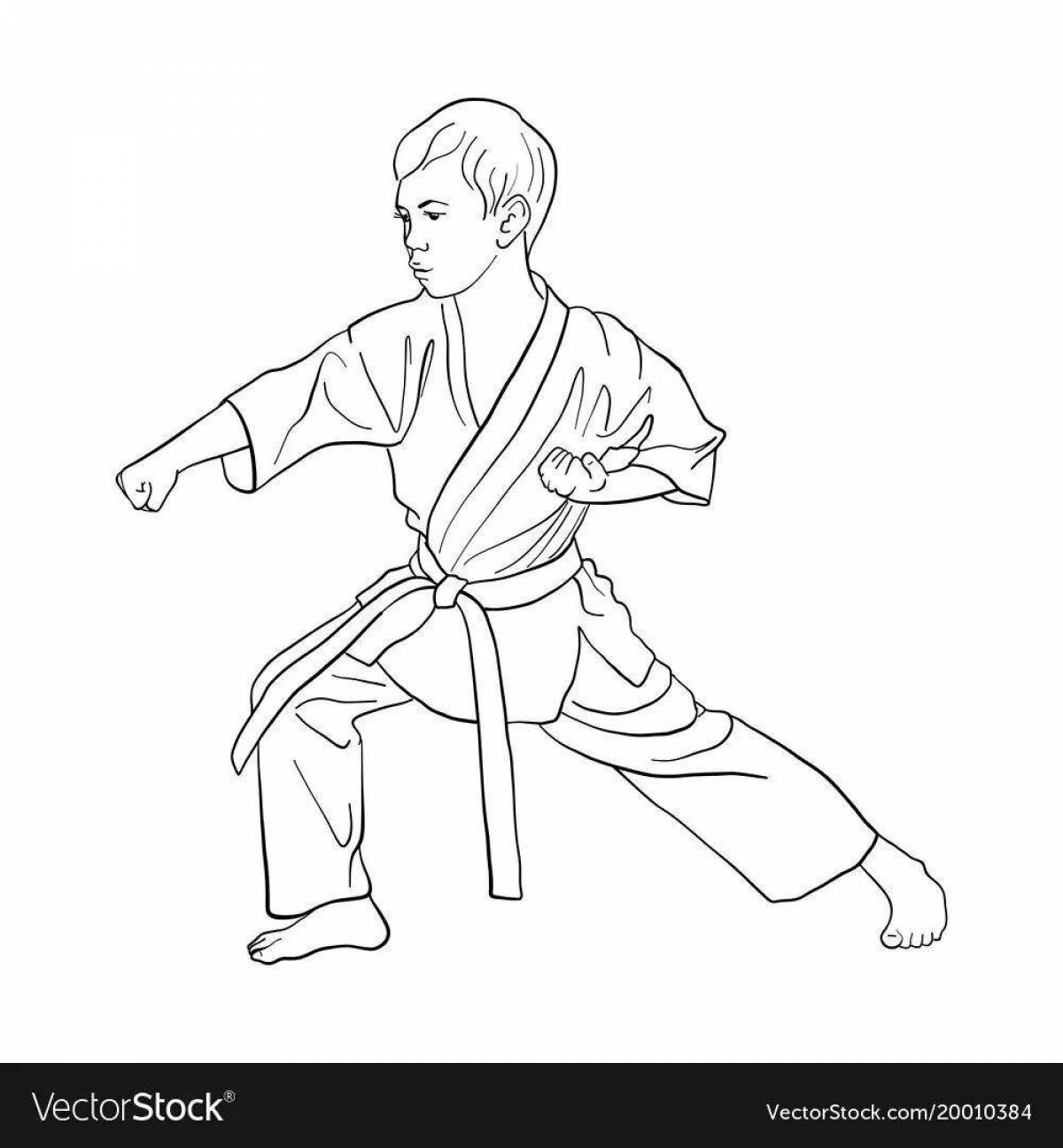 Karate coloring book for kids