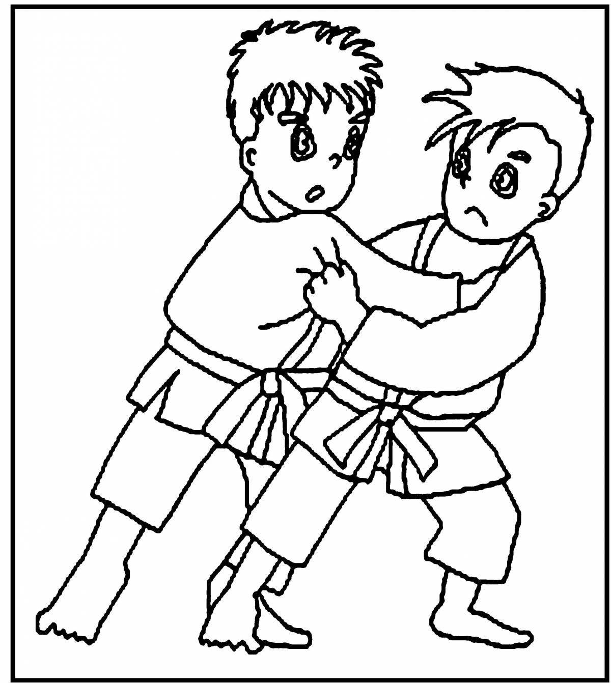 Karate for kids coloring book