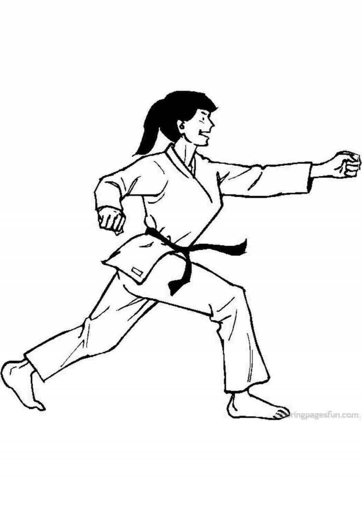 Charming karate for kids coloring book