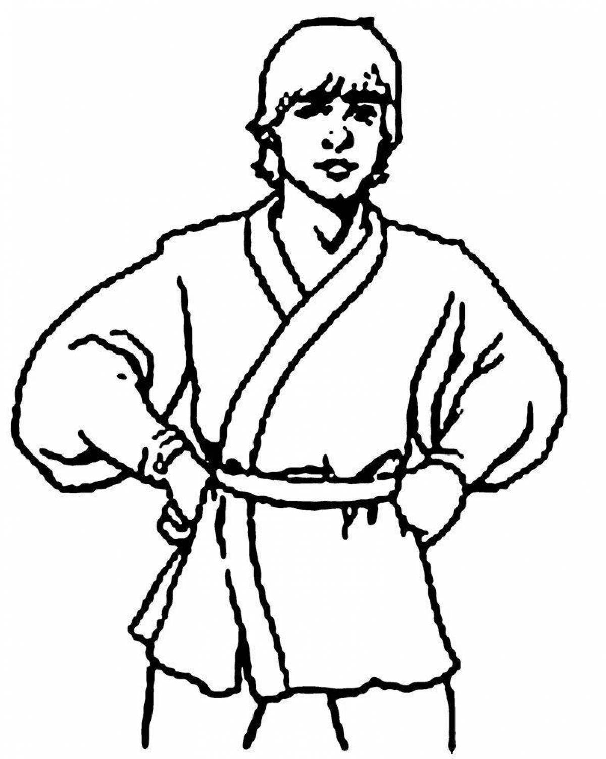 Charming karate for kids coloring book