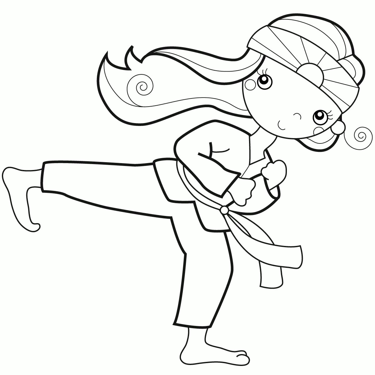 Fine karate coloring book for kids