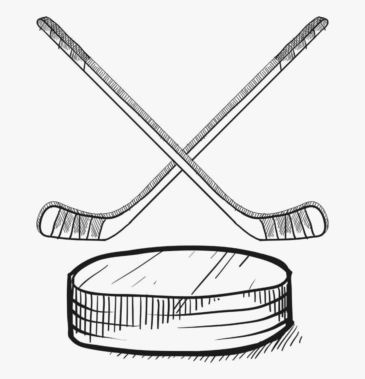 Colorful puck coloring page for kids