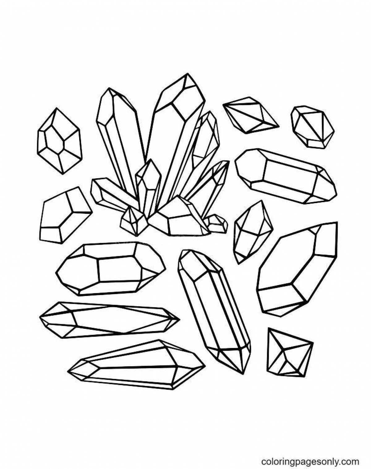 Coloring book dazzling crystals for kids