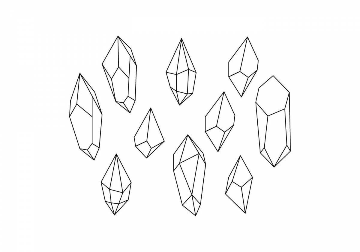 Cute crystals coloring for kids