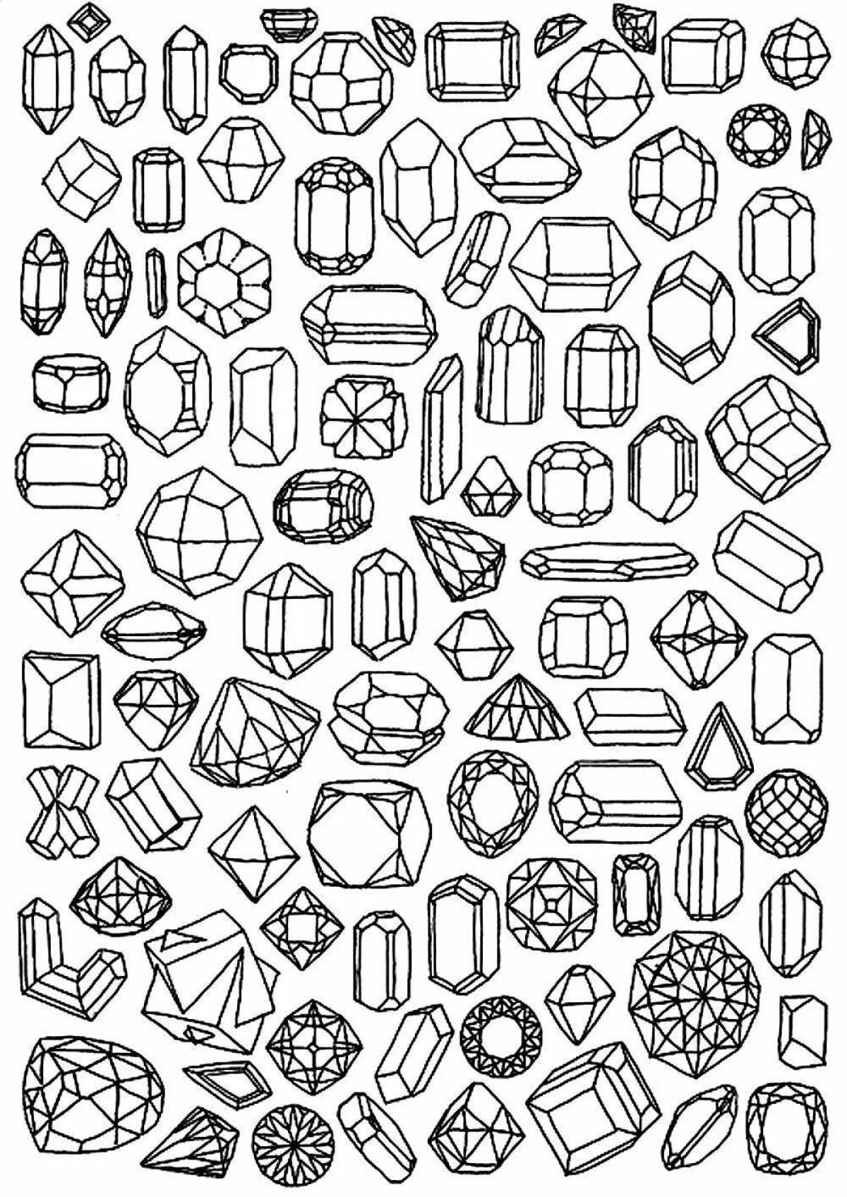 Playful crystal coloring page for kids