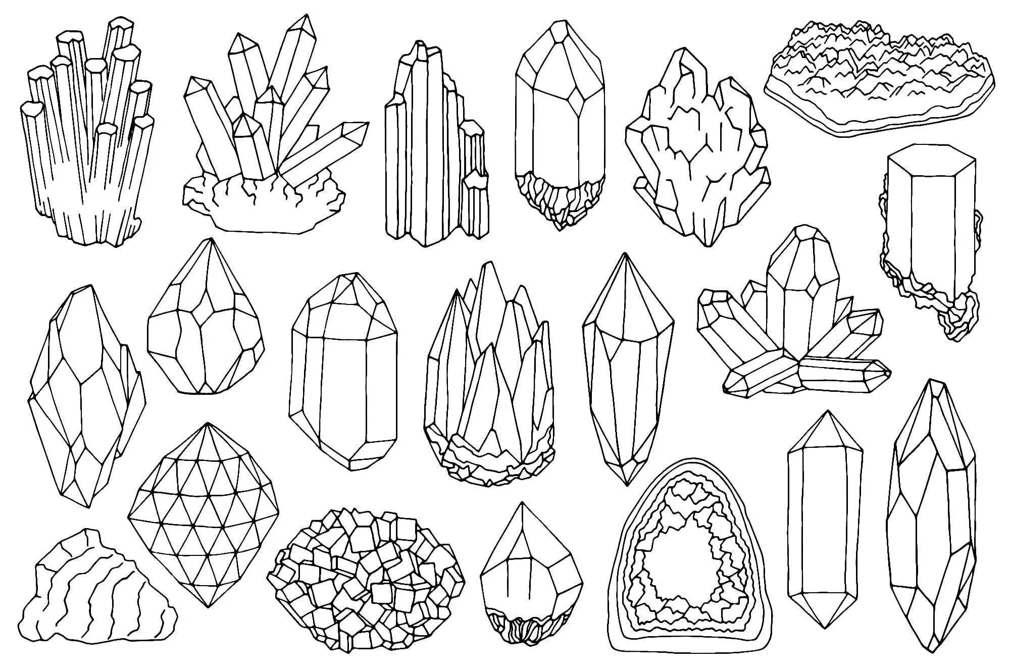 Coloring dreamy crystals for kids