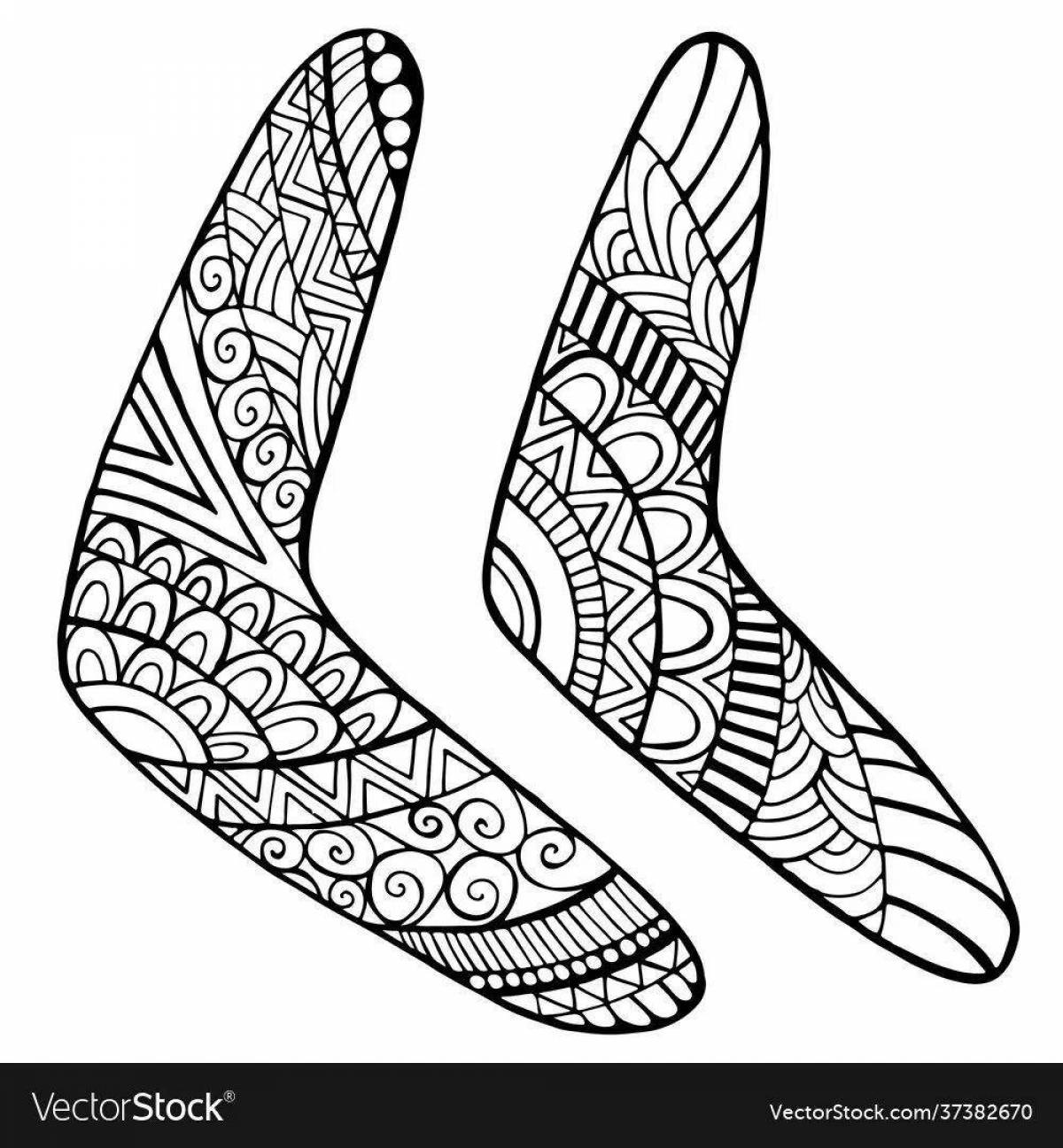Boomerang coloring pages for kids