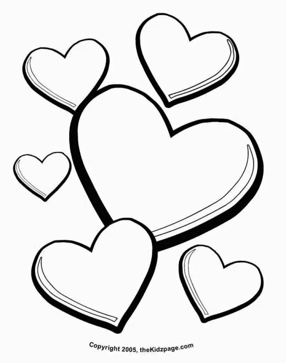 Cute coloring heart for girls