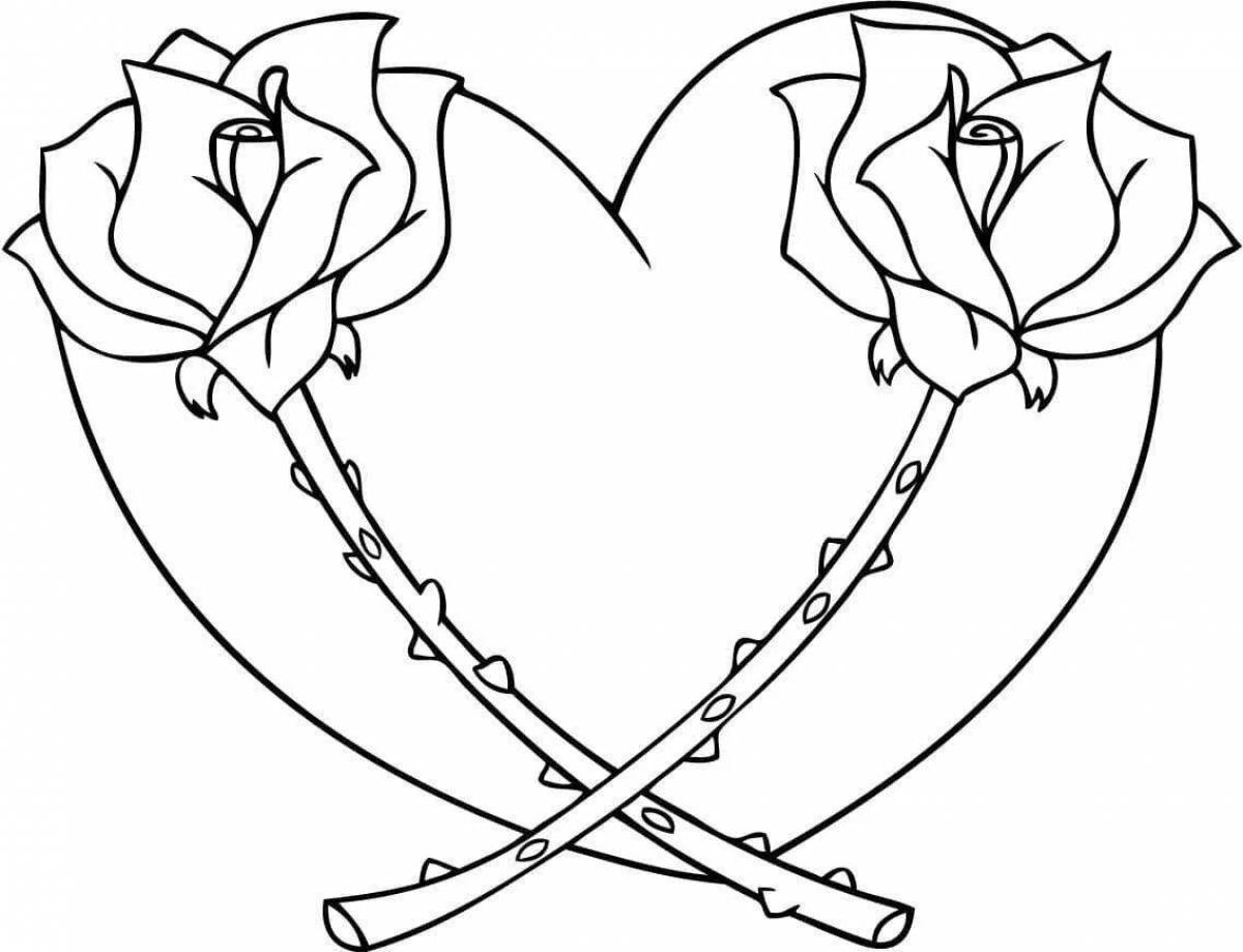 Elegant coloring heart for girls