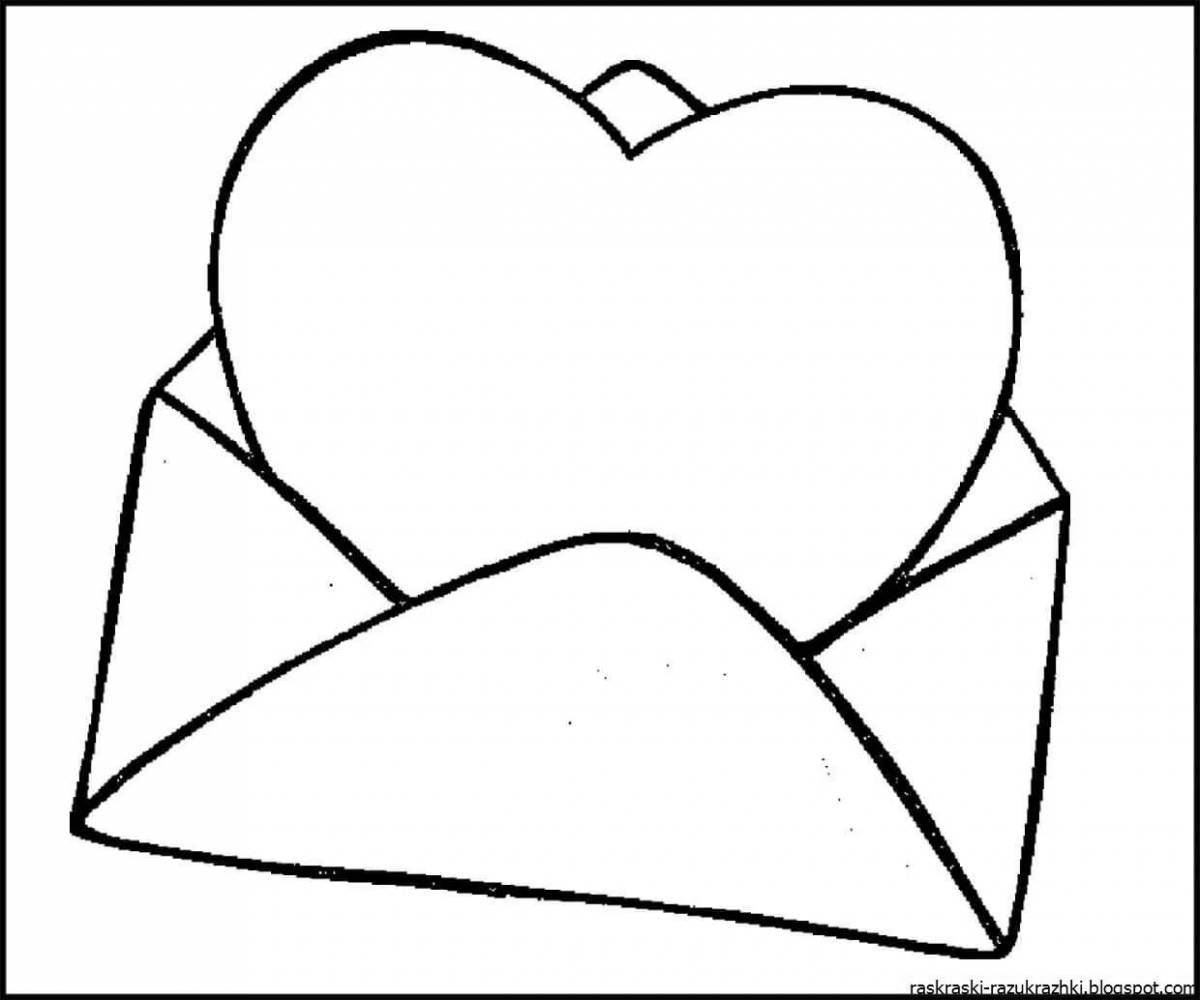 Delicate coloring heart for girls