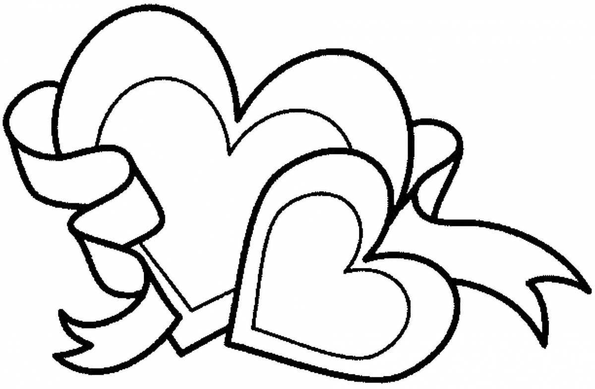 Fancy coloring heart for girls