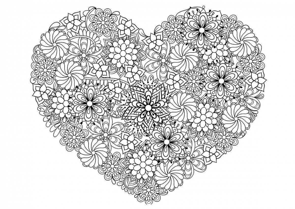 Stylish coloring heart for girls