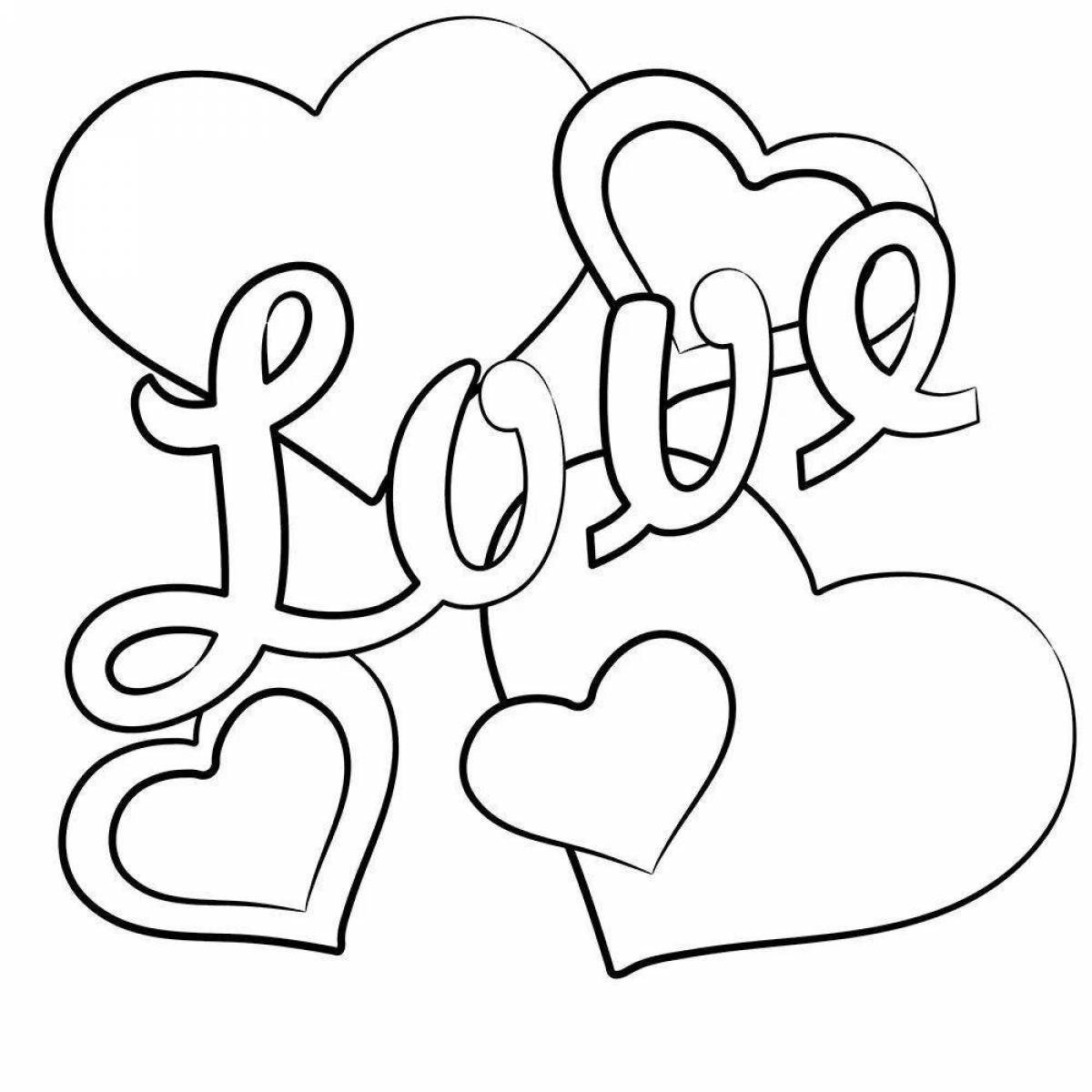 Creative coloring heart for girls
