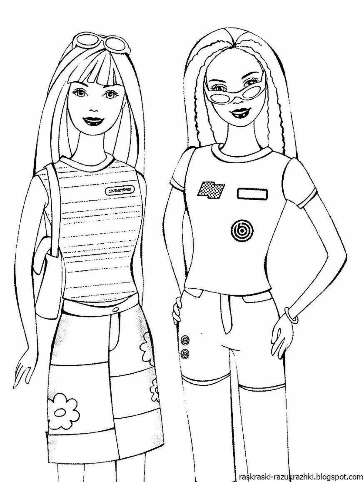 Elegant people coloring pages for girls
